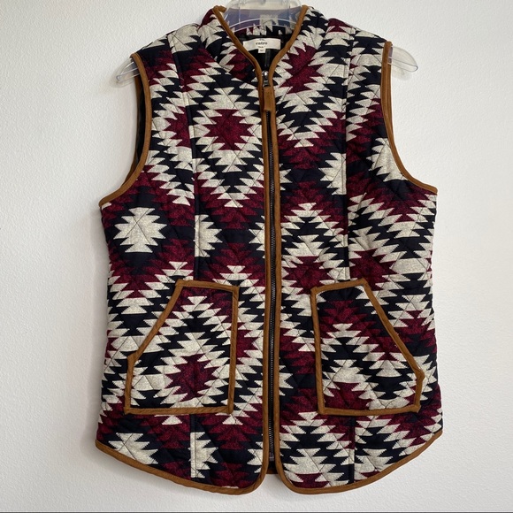 entro Jackets & Blazers - Quilted Vest tribal print zip-up boho